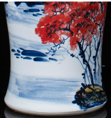 Large Chinese Hand Painted Dragon Ceramic Blue and White Porcelain Floor Vases