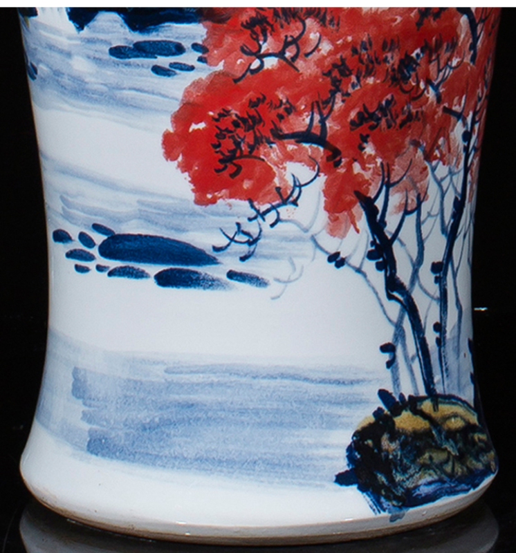 Large Chinese Hand Painted Dragon Ceramic Blue and White Porcelain Floor Vases