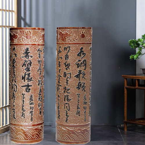 Large Chinese Hand Painted Dragon Ceramic Blue and White Porcelain Floor Vases