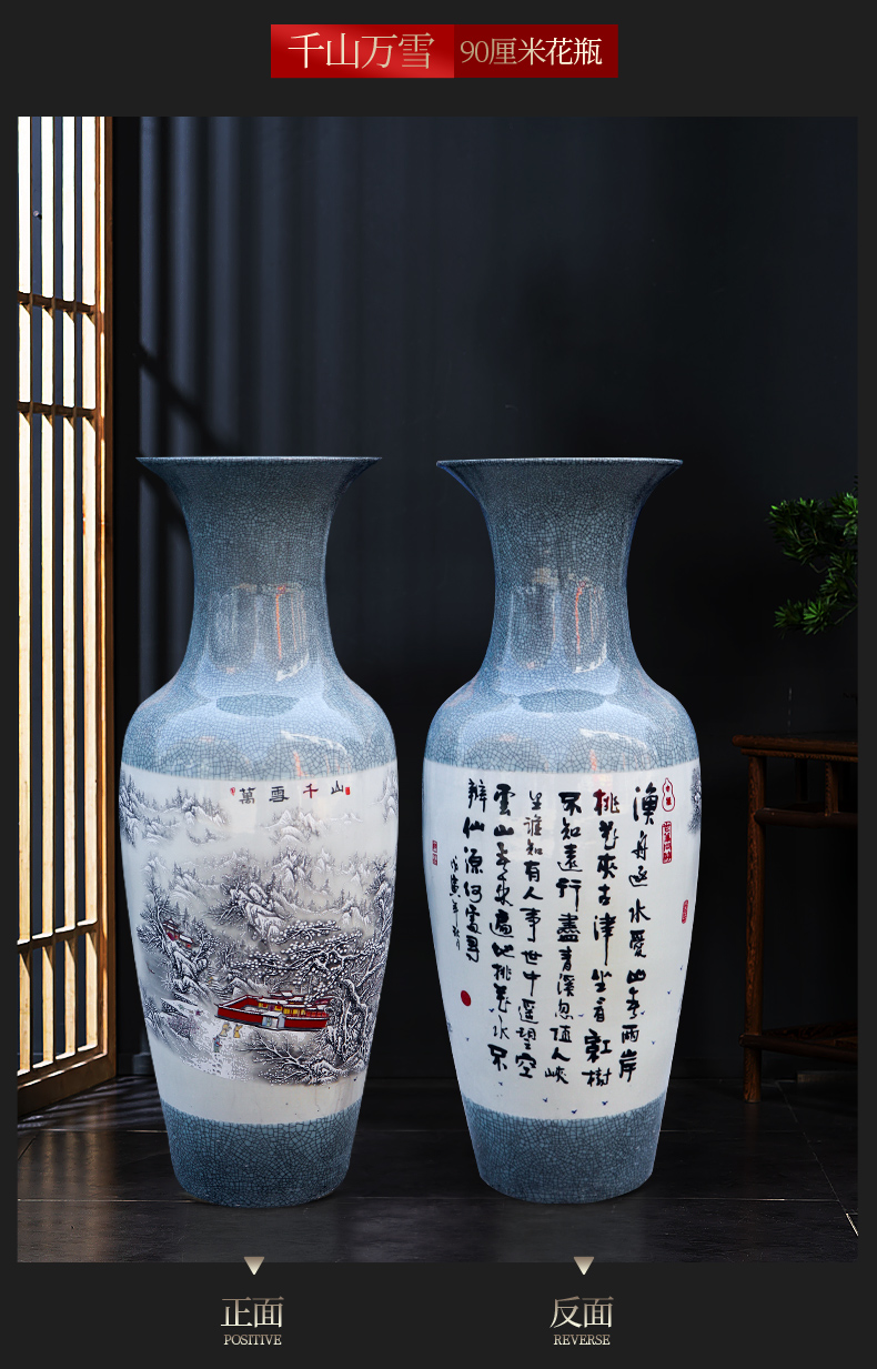Large Chinese Hand Painted Dragon Ceramic Blue and White Porcelain Floor Vases
