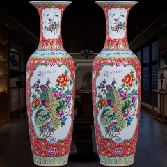 Large Chinese Hand Painted Dragon Ceramic Blue and White Porcelain Floor Vases