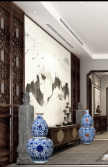 Large Chinese Hand Painted Dragon Ceramic Blue and White Porcelain Floor Vases