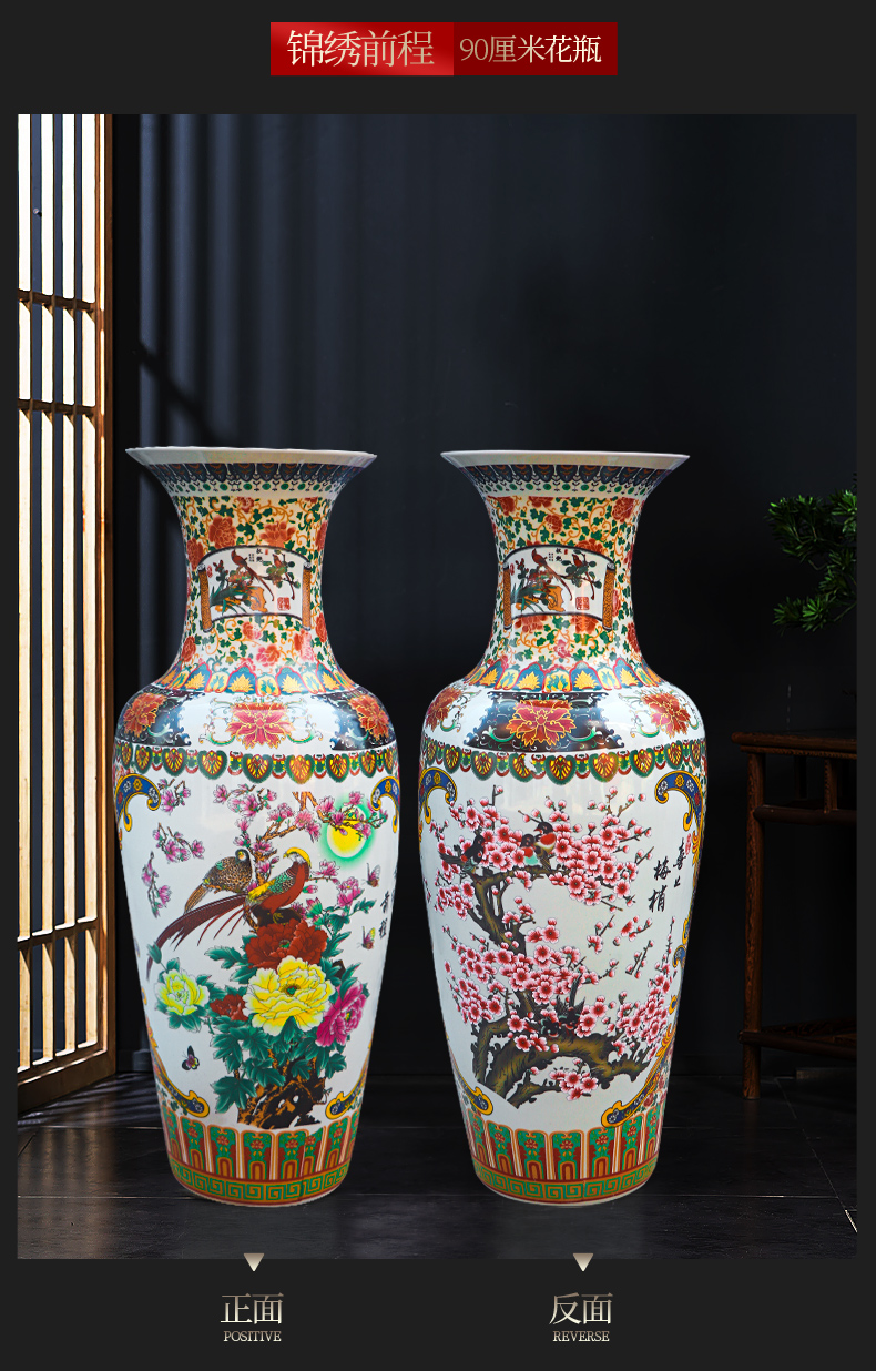 Large Chinese Hand Painted Dragon Ceramic Blue and White Porcelain Floor Vases