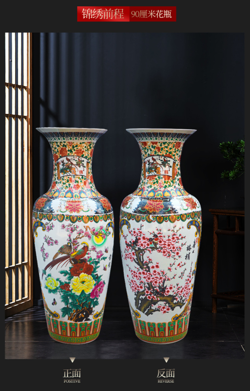 Large Chinese Hand Painted Dragon Ceramic Blue and White Porcelain Floor Vases