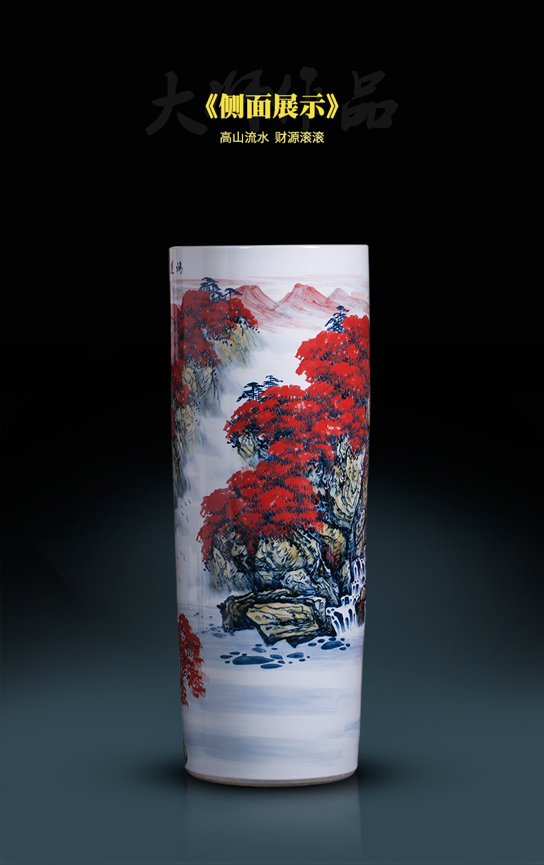 Large Chinese Hand Painted Dragon Ceramic Blue and White Porcelain Floor Vases