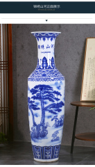 Large Chinese Hand Painted Dragon Ceramic Blue and White Porcelain Floor Vases