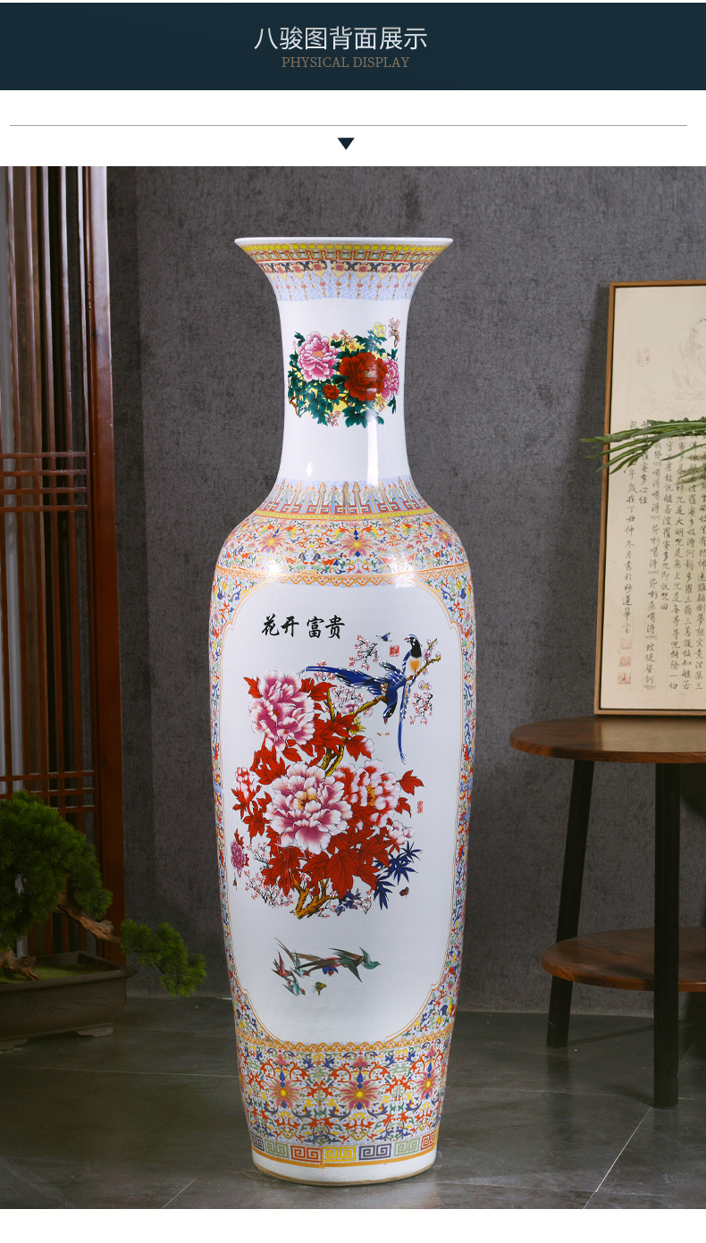 Large Chinese Hand Painted Dragon Ceramic Blue and White Porcelain Floor Vases