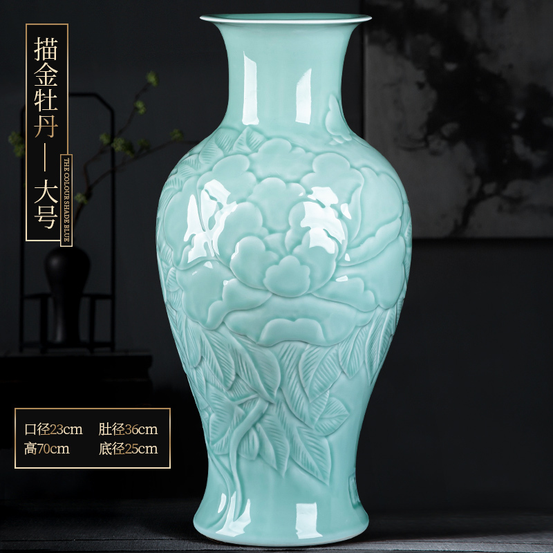 Large Chinese Hand Painted Dragon Ceramic Blue and White Porcelain Floor Vases