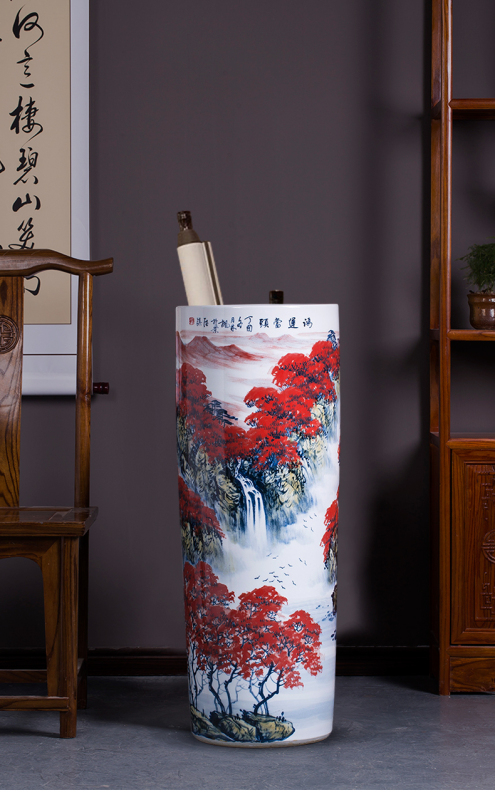 Large Chinese Hand Painted Dragon Ceramic Blue and White Porcelain Floor Vases