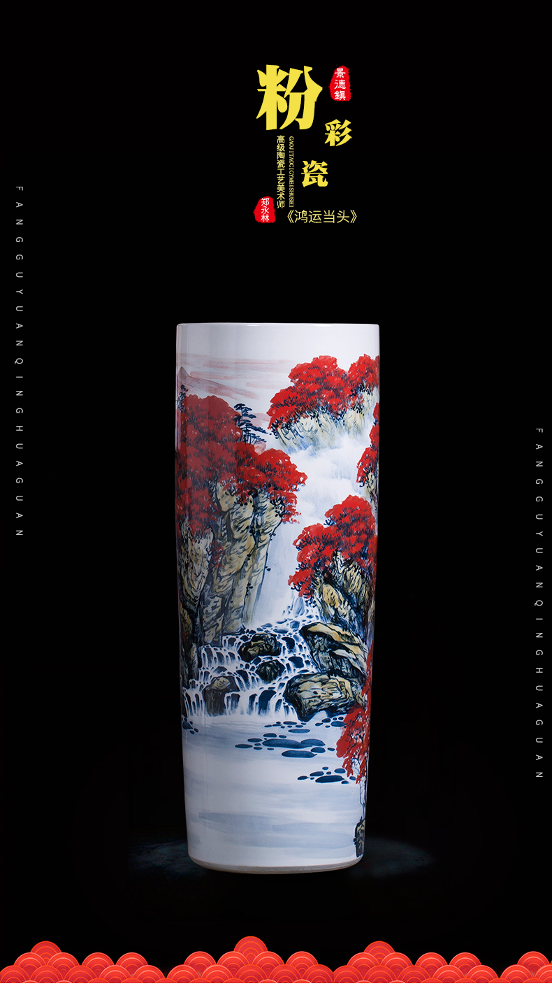 Large Chinese Hand Painted Dragon Ceramic Blue and White Porcelain Floor Vases