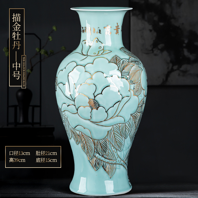 Large Chinese Hand Painted Dragon Ceramic Blue and White Porcelain Floor Vases