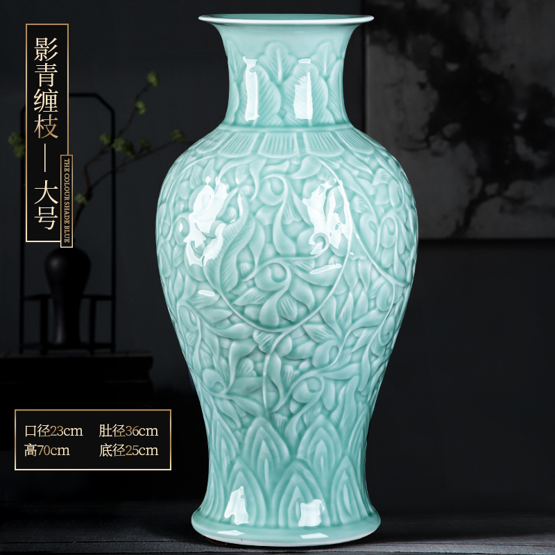 Large Chinese Hand Painted Dragon Ceramic Blue and White Porcelain Floor Vases