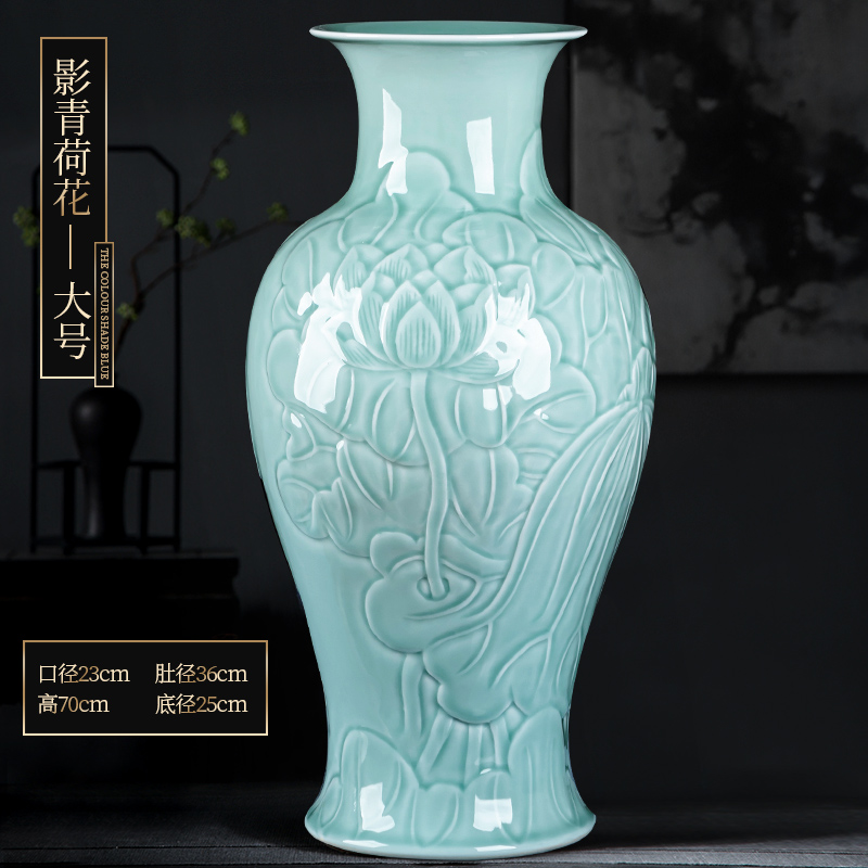 Large Chinese Hand Painted Dragon Ceramic Blue and White Porcelain Floor Vases