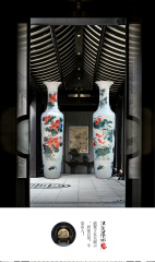 Large Chinese Hand Painted Dragon Ceramic Blue and White Porcelain Floor Vases