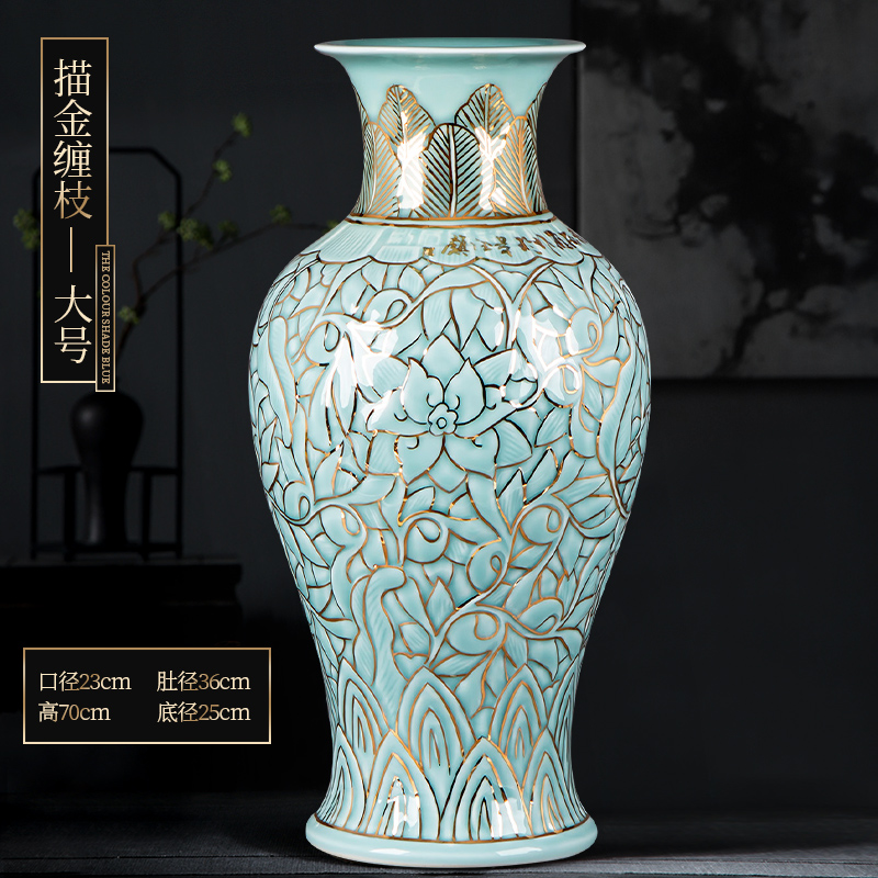 Large Chinese Hand Painted Dragon Ceramic Blue and White Porcelain Floor Vases