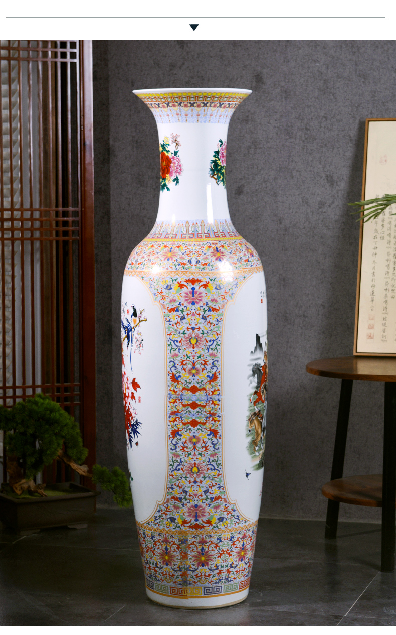 Large Chinese Hand Painted Dragon Ceramic Blue and White Porcelain Floor Vases