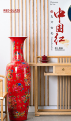 Large Chinese Hand Painted Dragon Ceramic Blue and White Porcelain Floor Vases