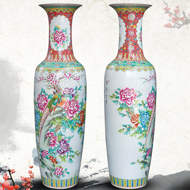 Large Chinese Hand Painted Dragon Ceramic Blue and White Porcelain Floor Vases