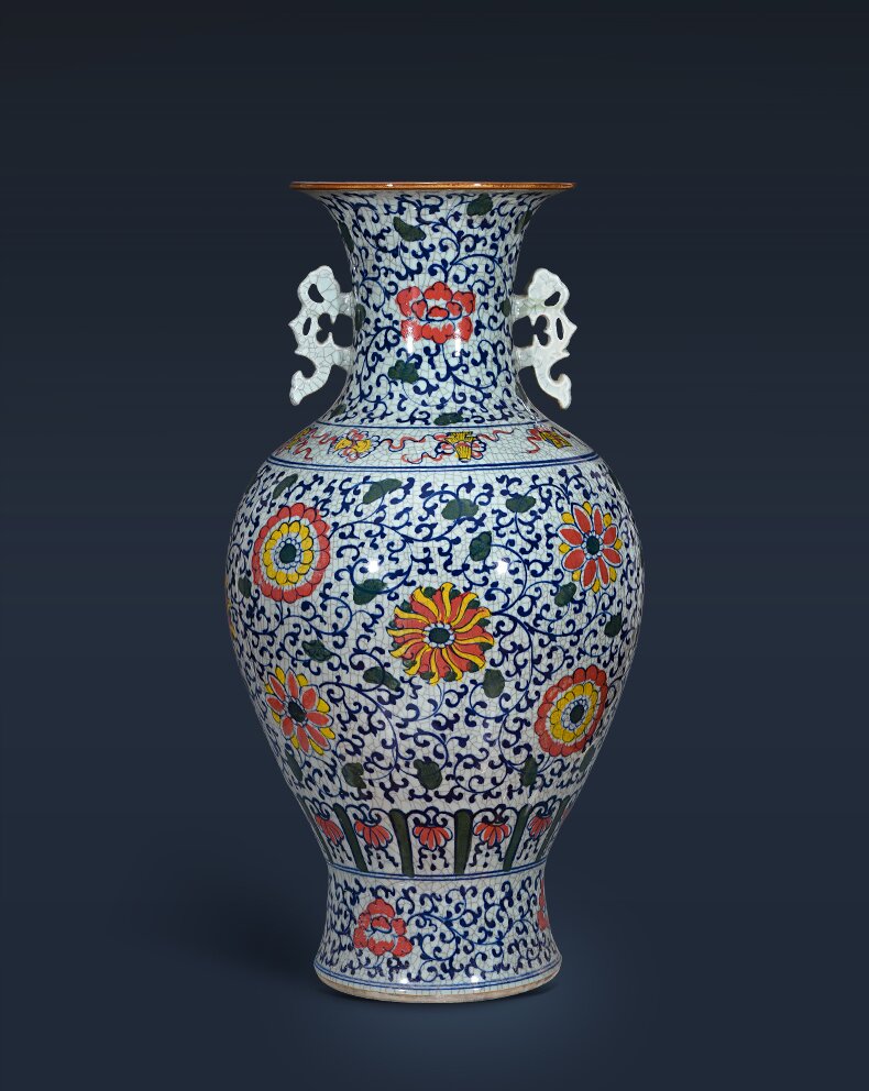 Large Chinese Hand Painted Dragon Ceramic Blue and White Porcelain Floor Vases