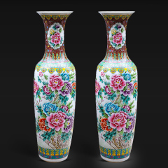 Large Chinese Hand Painted Dragon Ceramic Blue and White Porcelain Floor Vases