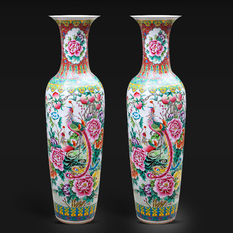 Large Chinese Hand Painted Dragon Ceramic Blue and White Porcelain Floor Vases