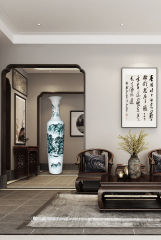 Large Chinese Hand Painted Dragon Ceramic Blue and White Porcelain Floor Vases