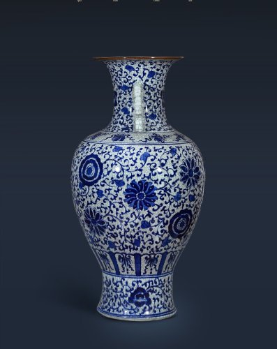 Large Chinese Hand Painted Dragon Ceramic Blue and White Porcelain Floor Vases