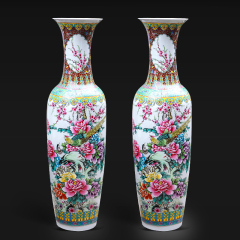 Large Chinese Hand Painted Dragon Ceramic Blue and White Porcelain Floor Vases