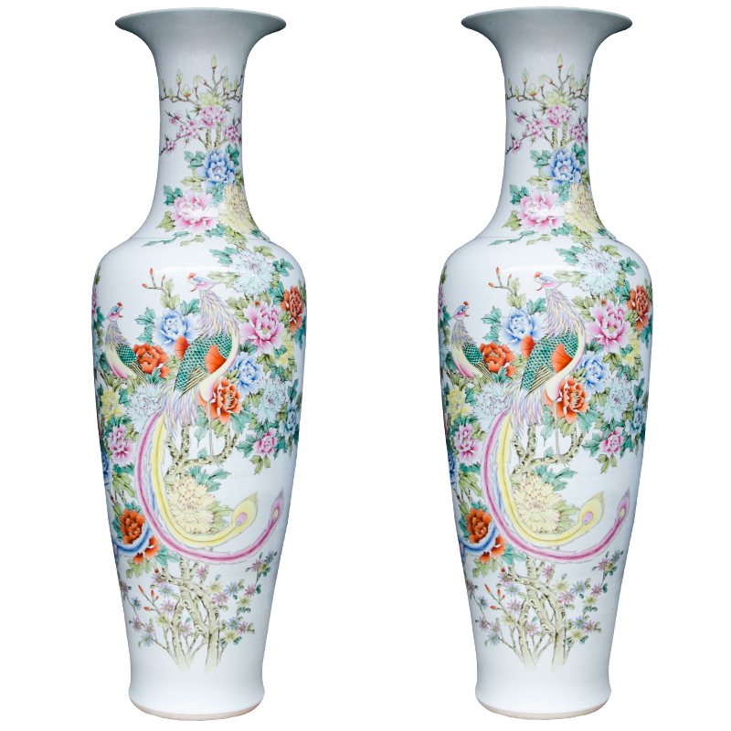Large Chinese Hand Painted Dragon Ceramic Blue and White Porcelain Floor Vases