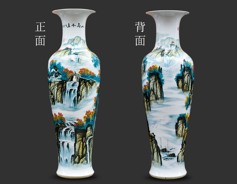 Large Chinese Hand Painted Dragon Ceramic Blue and White Porcelain Floor Vases