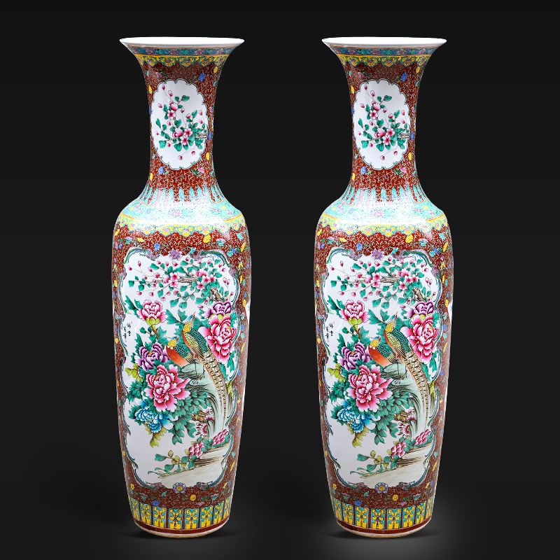 Large Chinese Hand Painted Dragon Ceramic Blue and White Porcelain Floor Vases