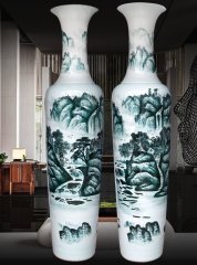 Large Chinese Hand Painted Dragon Ceramic Blue and White Porcelain Floor Vases