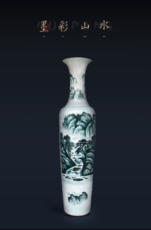 Large Chinese Hand Painted Dragon Ceramic Blue and White Porcelain Floor Vases