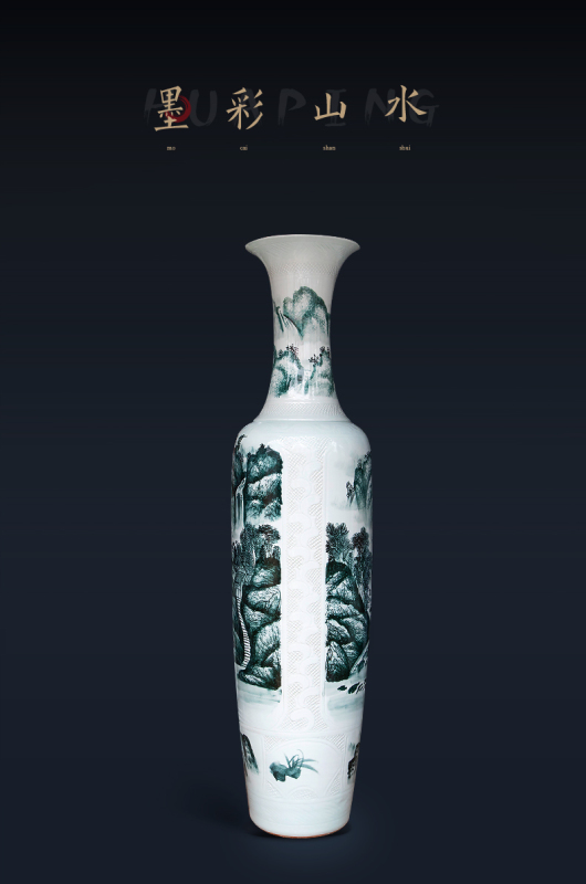 Large Chinese Hand Painted Dragon Ceramic Blue and White Porcelain Floor Vases