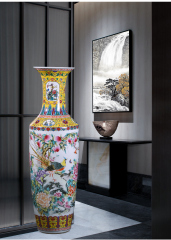 Large Chinese Hand Painted Dragon Ceramic Blue and White Porcelain Floor Vases