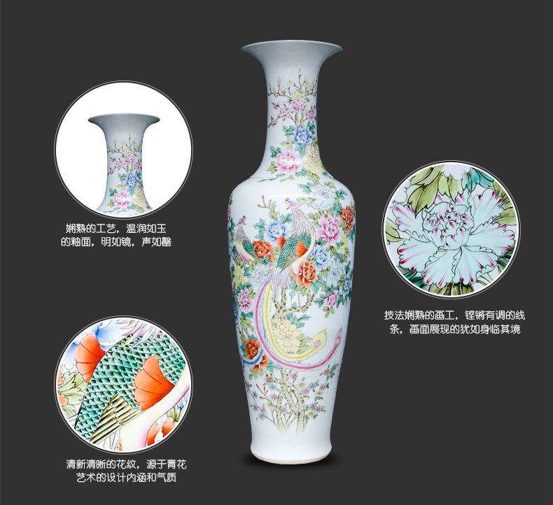 Large Chinese Hand Painted Dragon Ceramic Blue and White Porcelain Floor Vases