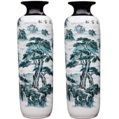 Large Chinese Hand Painted Dragon Ceramic Blue and White Porcelain Floor Vases