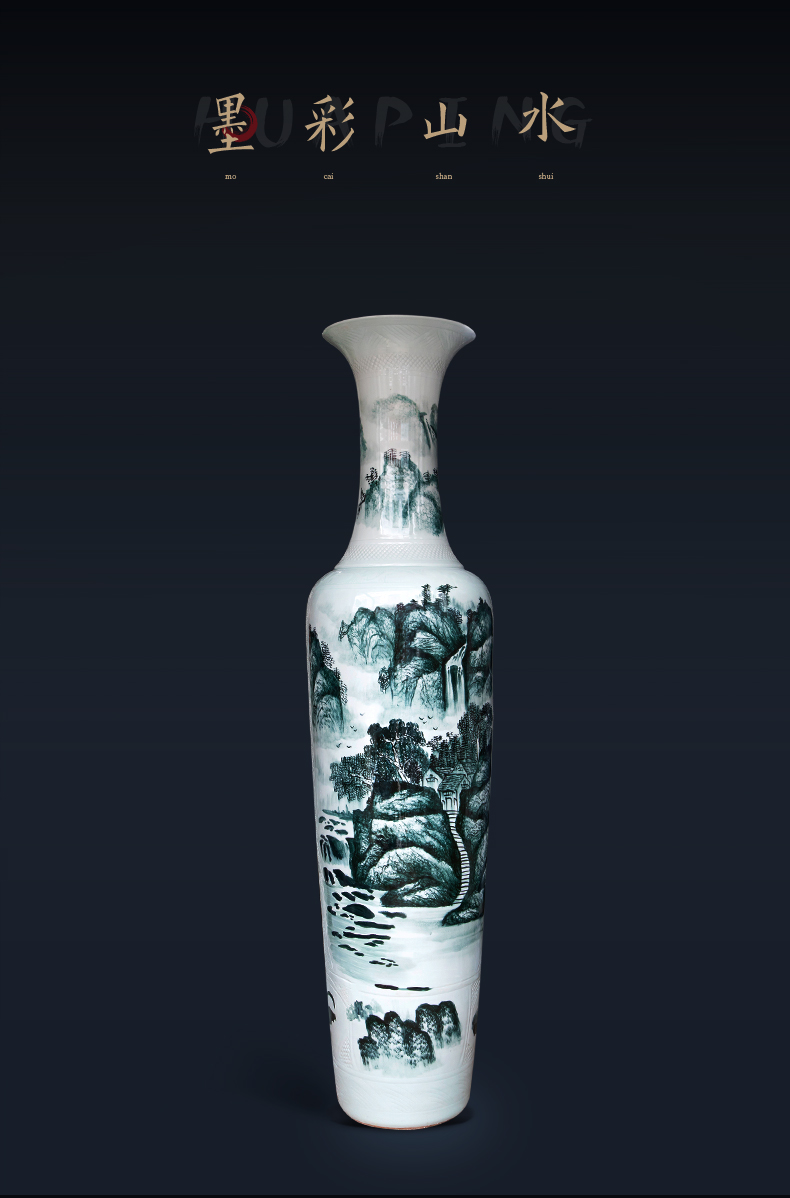 Large Chinese Hand Painted Dragon Ceramic Blue and White Porcelain Floor Vases