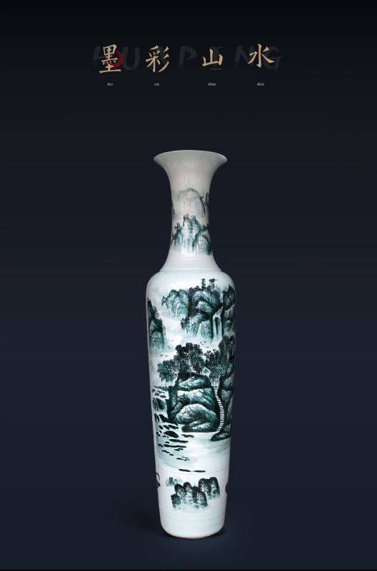 Large Chinese Hand Painted Dragon Ceramic Blue and White Porcelain Floor Vases
