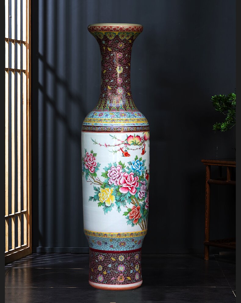 Large Chinese Hand Painted Dragon Ceramic Blue and White Porcelain Floor Vases