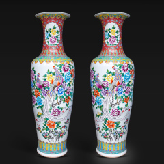 Large Chinese Hand Painted Dragon Ceramic Blue and White Porcelain Floor Vases