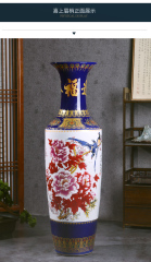Large Chinese Hand Painted Dragon Ceramic Blue and White Porcelain Floor Vases
