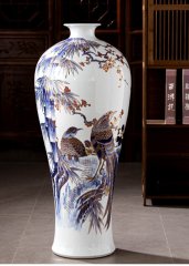 Large Chinese Hand Painted Dragon Ceramic Blue and White Porcelain Floor Vases