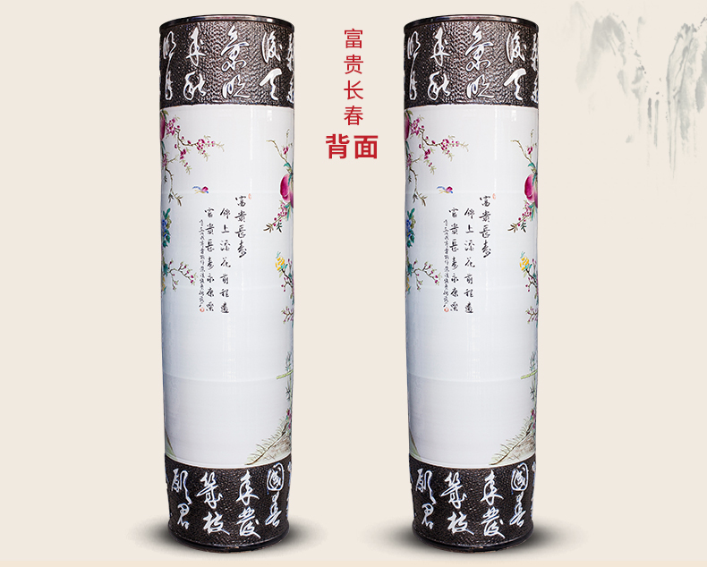 Large Chinese Hand Painted Dragon Ceramic Blue and White Porcelain Floor Vases
