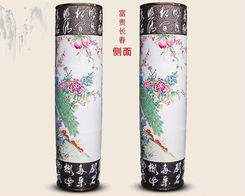 Large Chinese Hand Painted Dragon Ceramic Blue and White Porcelain Floor Vases