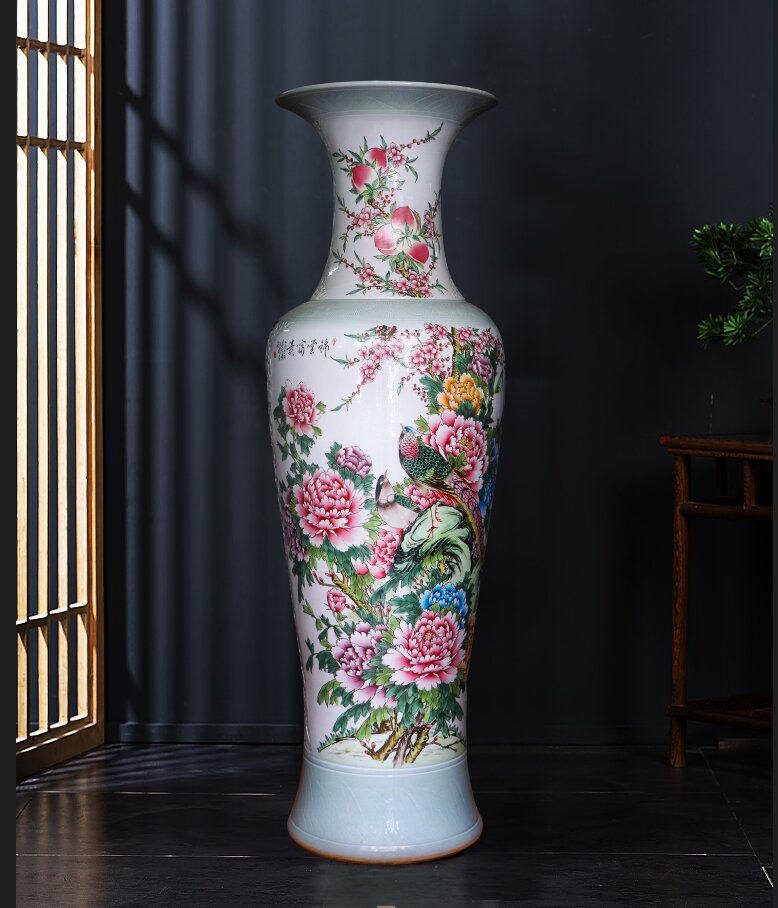 Large Chinese Hand Painted Dragon Ceramic Blue and White Porcelain Floor Vases