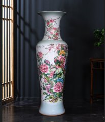 Large Chinese Hand Painted Dragon Ceramic Blue and White Porcelain Floor Vases