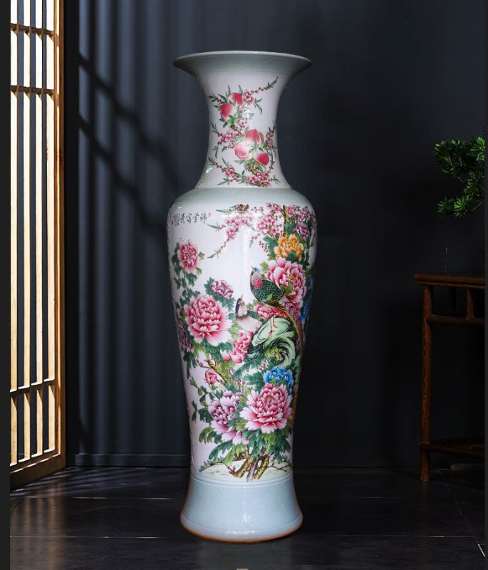 Large Chinese Hand Painted Dragon Ceramic Blue and White Porcelain Floor Vases