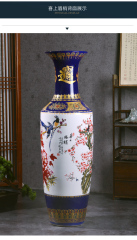 Large Chinese Hand Painted Dragon Ceramic Blue and White Porcelain Floor Vases