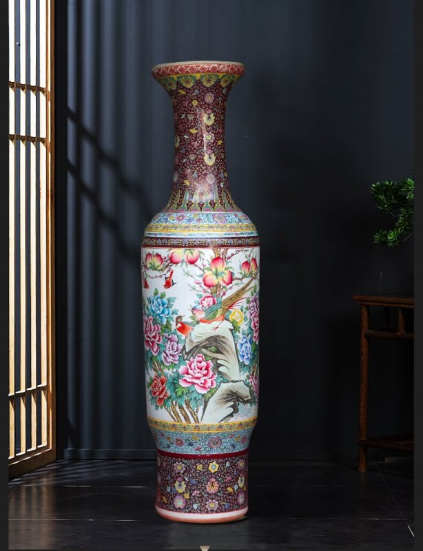 Large Chinese Hand Painted Dragon Ceramic Blue and White Porcelain Floor Vases